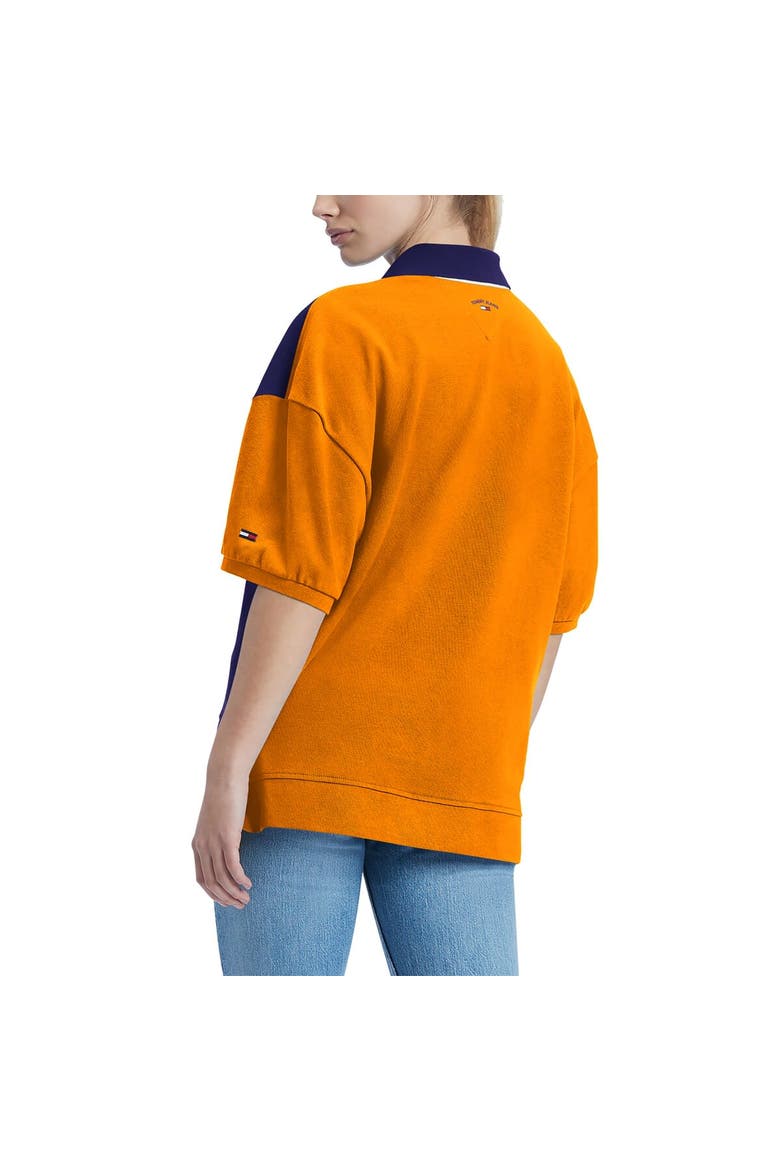 Women's Tommy Jeans Purple Phoenix Suns Taya Puff Sleeve Pique Polo Shirt, Alternate, color, Purple