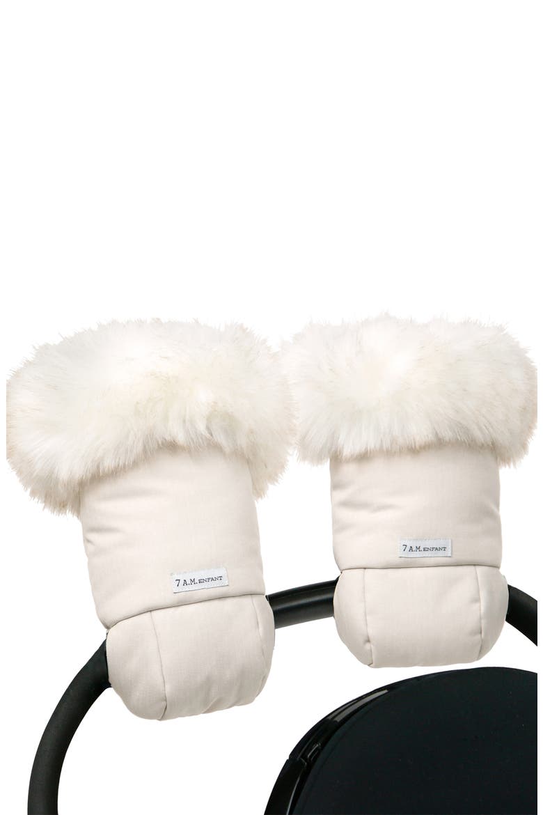 Warm Muff Tundra Stroller Accessory, Alternate, color, BEIGE HEATHER WHITE FUR