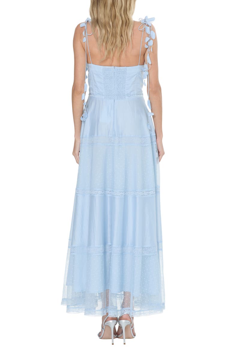 Eva Tie Strap Fit & Flare Gown, Alternate, color, SHEER BLUE