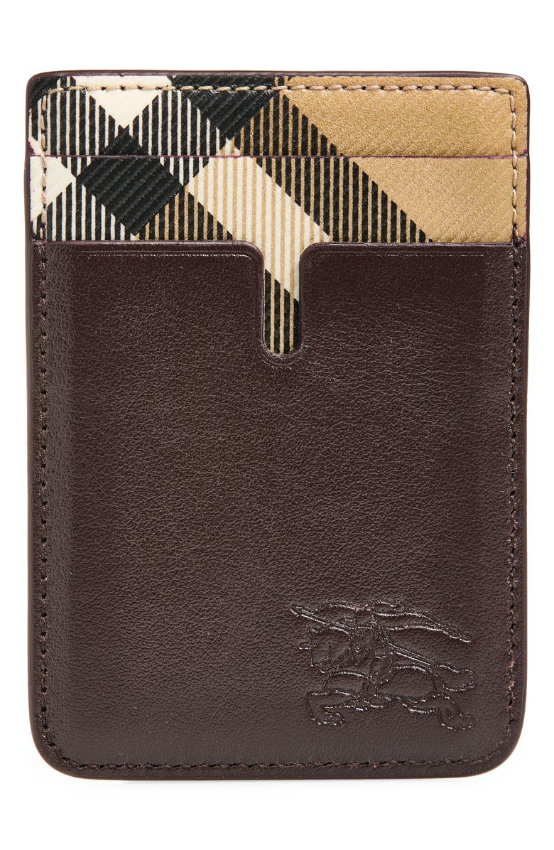 Burberry MagSafe Leather Card Holder, Main, color, Sand