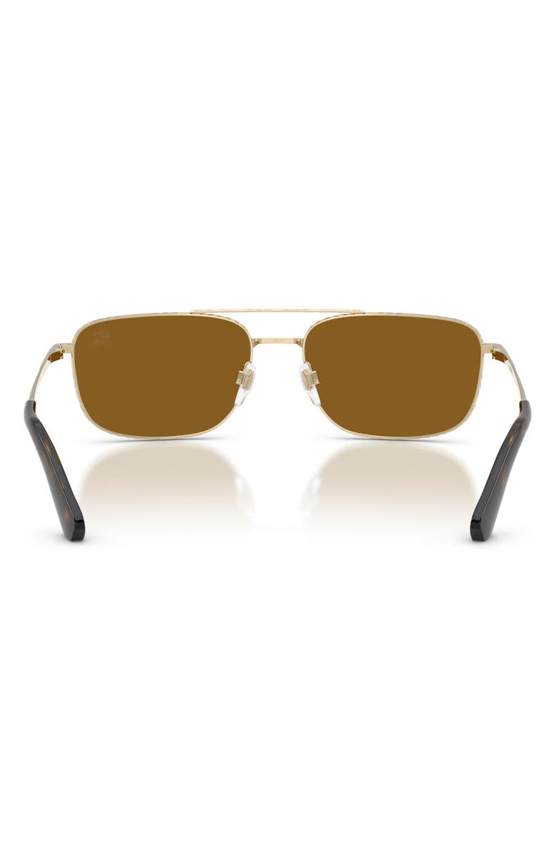 Burberry 59mm Polarized Pilot Sunglasses, Alternate, color, Light Gold / Polar Brown