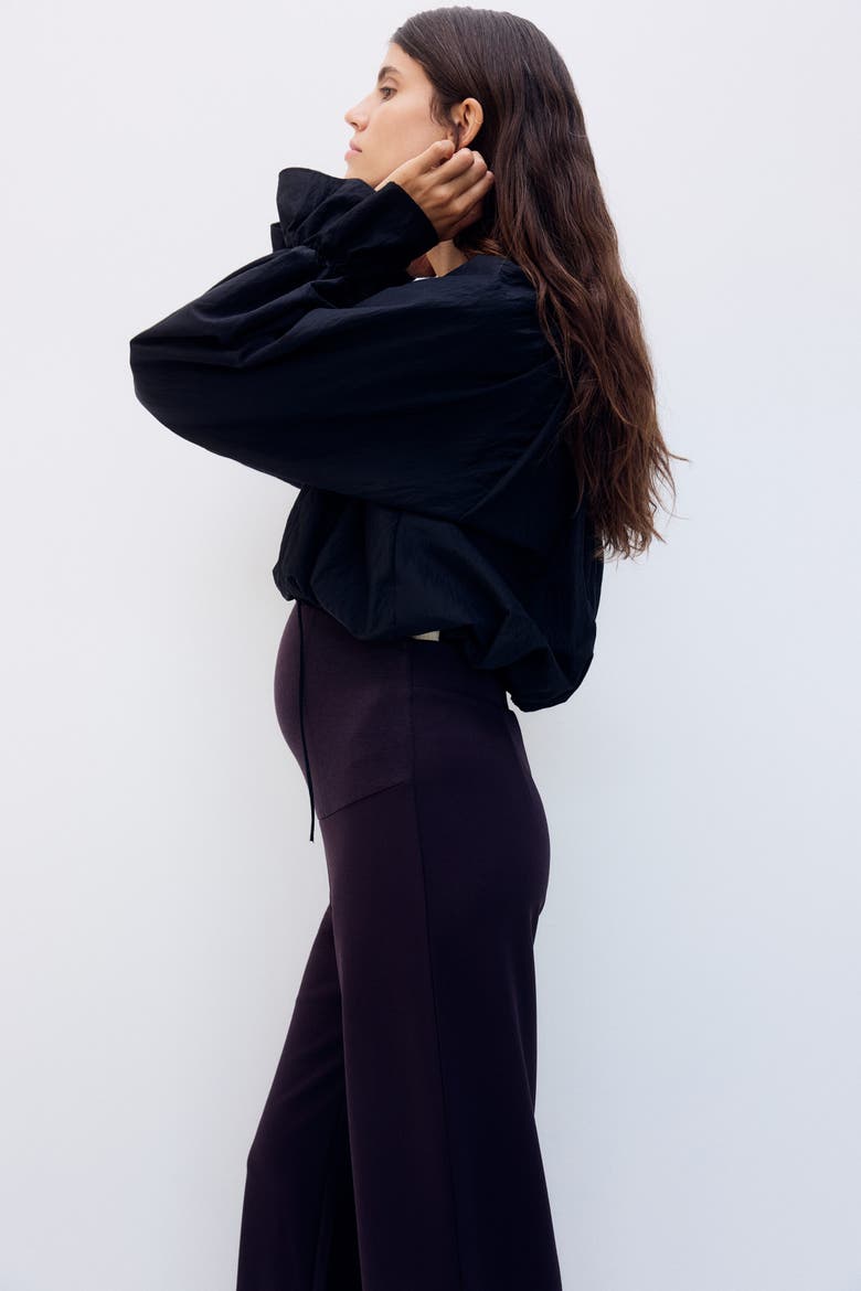 Mama Wide Trousers, Alternate, color, Dark purple