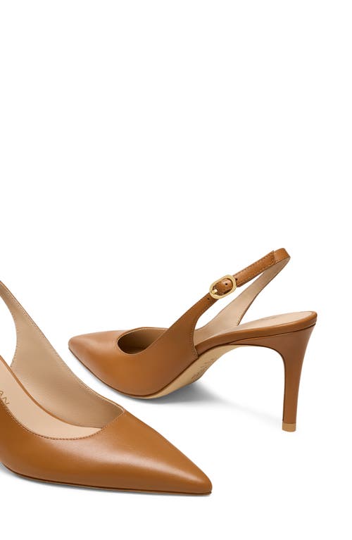 Stuart Weitzman Stuart Power 75 Pointed Toe Slingback Pump In Macchiato