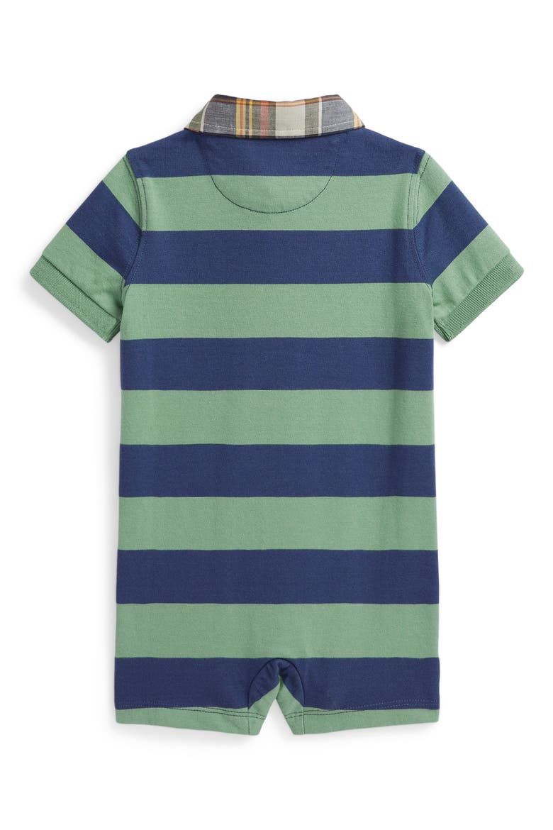 Cotton Jersey Polo Shortalls, Alternate, color, FADED MINT/ OLD ROYAL