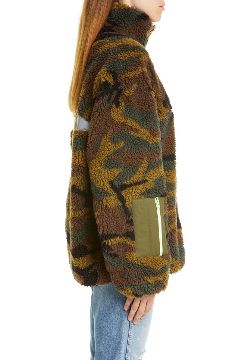 Sandy Liang Rory Camo Print Fleece Jacket, Alternate, color, 