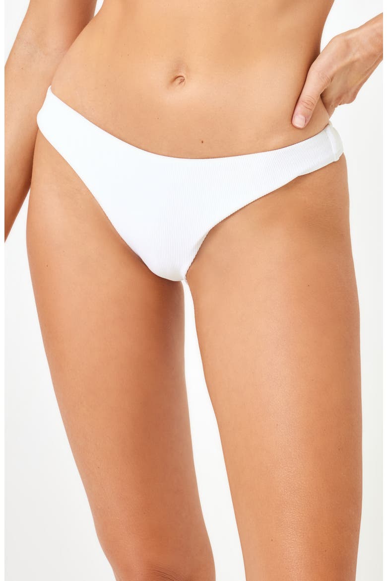 Ribbed Rocky Classic Bikini Bottoms, Main, color, WHITE