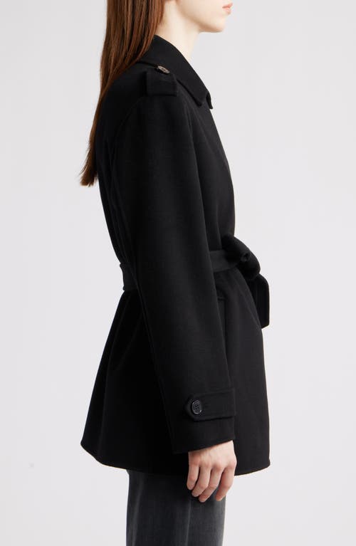 Michael Kors Double Face Wool Blend Crop Trench Coat