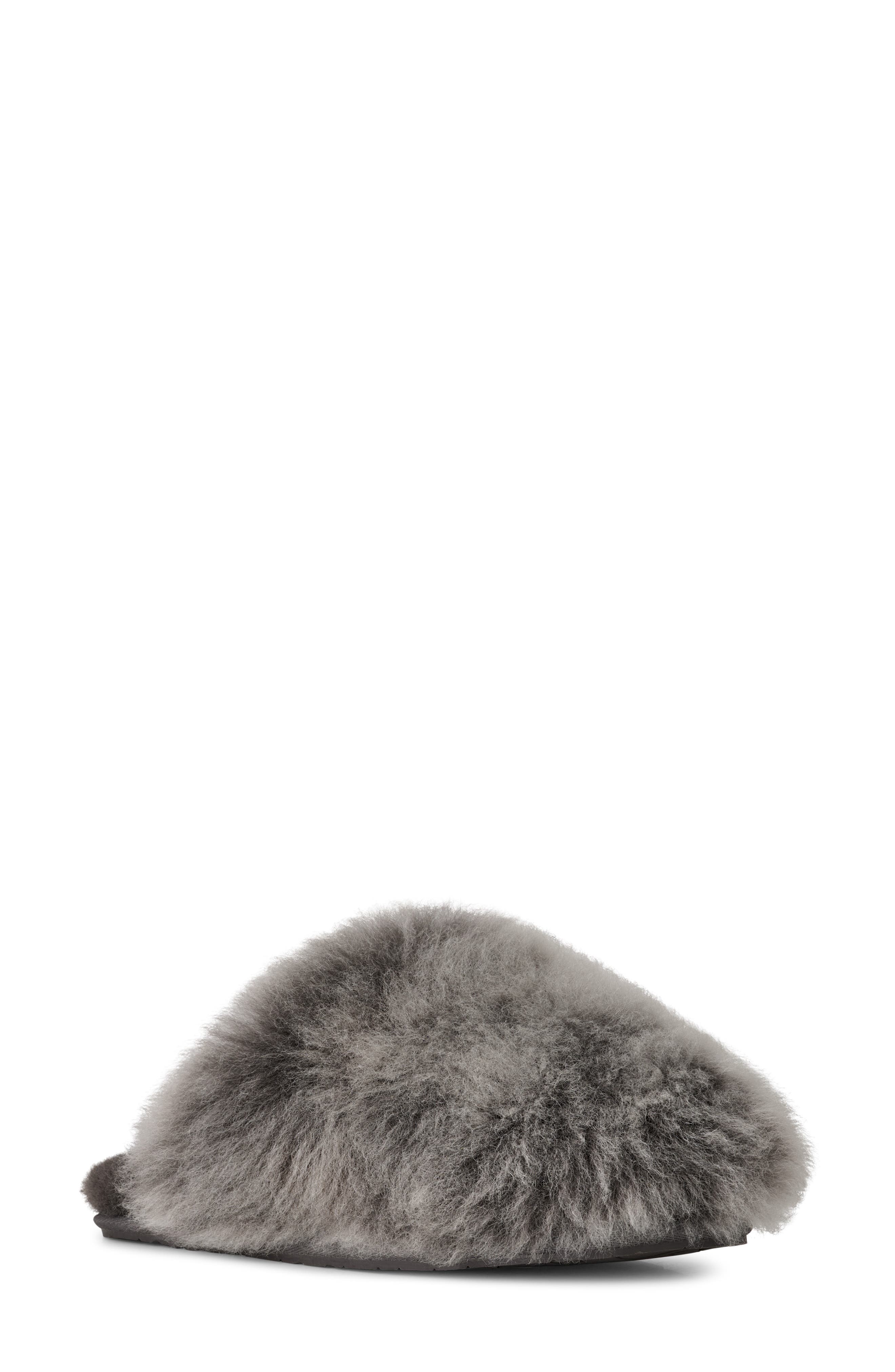 UGG<sup
®</sup
 Scuffette Chalet Genuine Sheepskin Slipper, Main, color, Charcoal