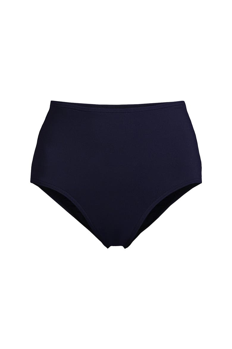 Sculpting Suit Chlorine Resistant Targeted Control Retro High Waisted Bikini Swim Bottoms, Alternate, color, Deep Sea Navy