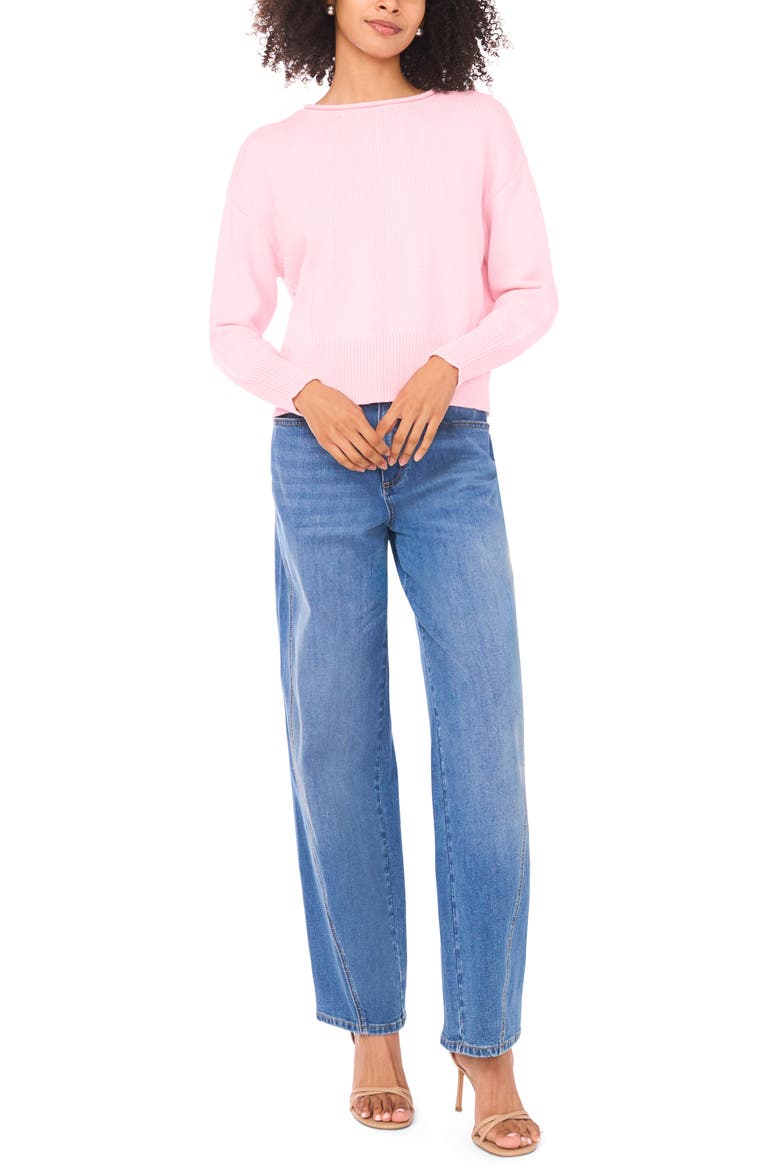 Roll Neck Sweater, Alternate, color, PRECIOUS PINK