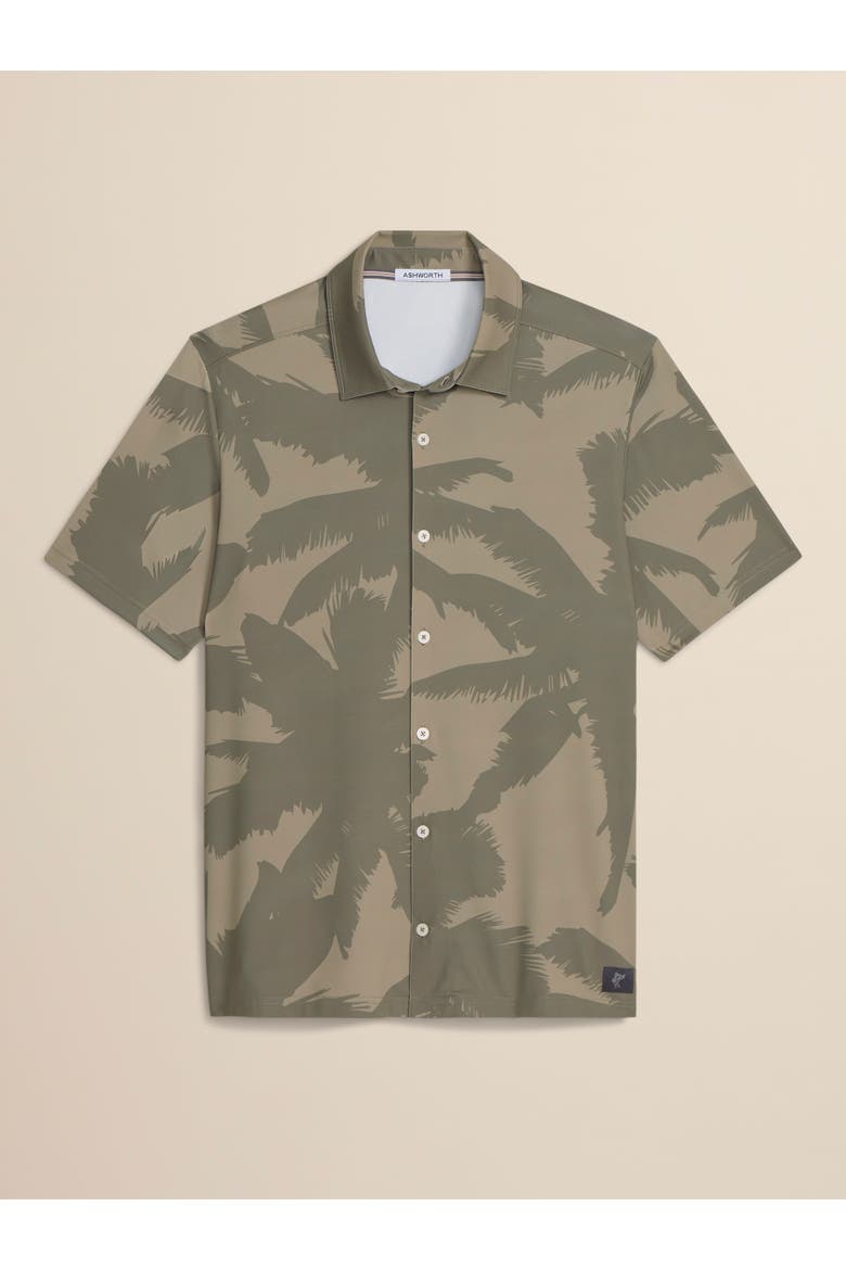 Palm Shade Camp Shirt, Main, color, Kalamata