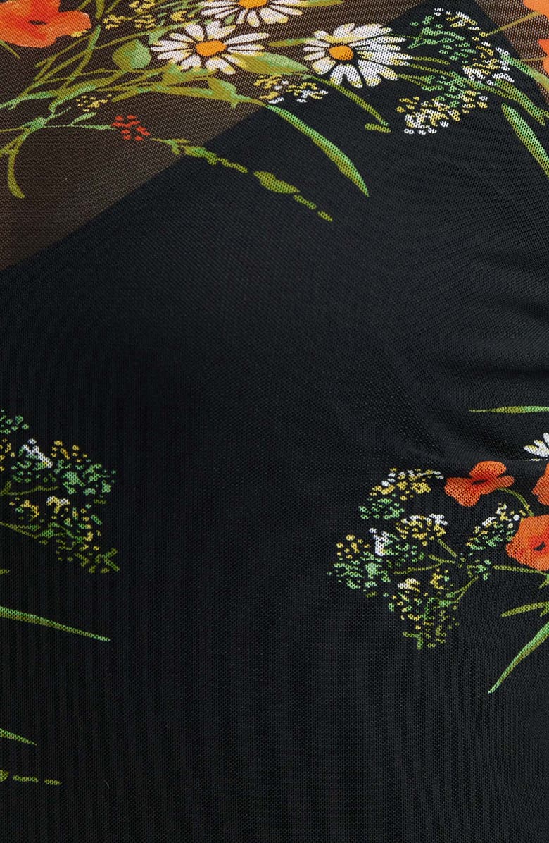 Estelle Bouquet Floral Mesh Overlay Dress, Alternate, color, 