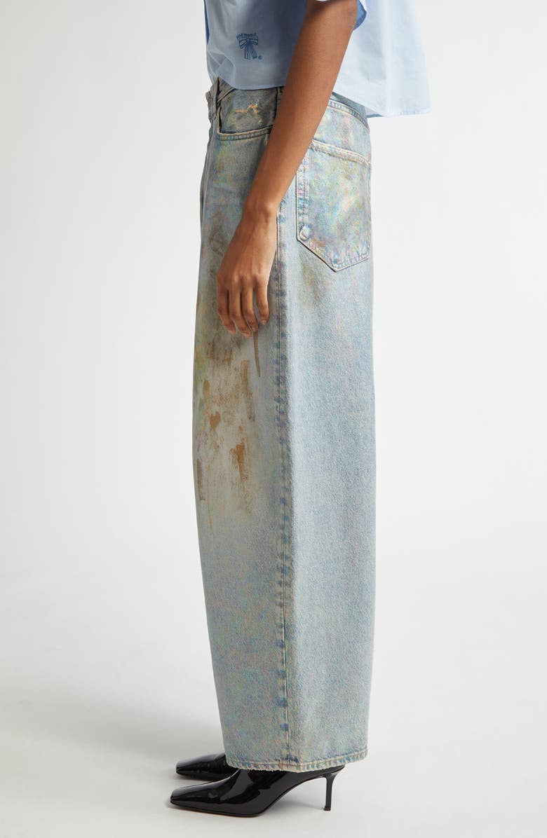 Acne Studios 2023 Dirty Halo Baggy Wide Leg Coated Jeans, Alternate, color, 