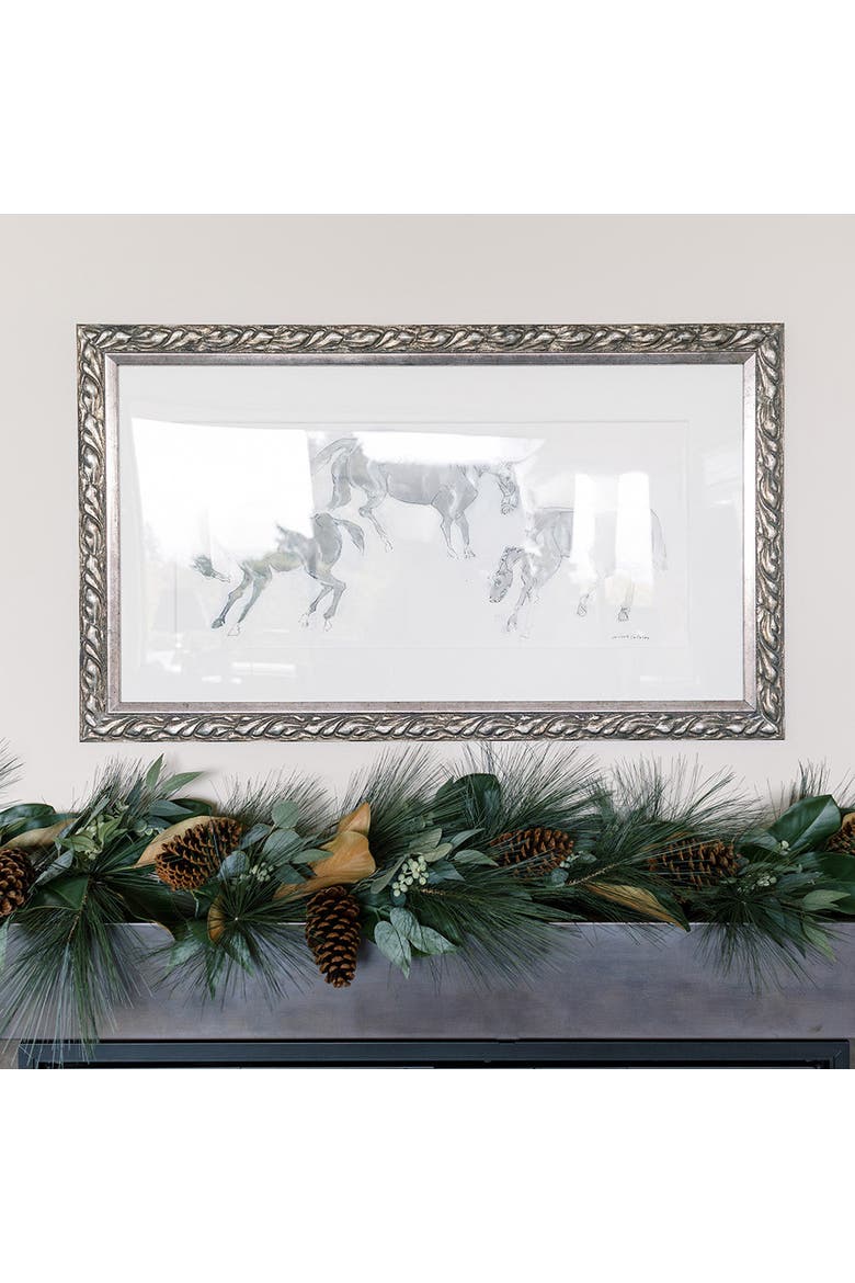 6' Magnolia, Eucalyptus, Pinecone, & Needle Pine Garland, Alternate, color, Green