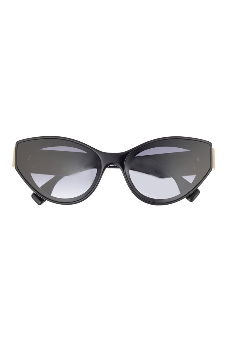 First 62mm Cat Eye Sunglasses, Main, color, SHINY BLACK / GRADIENT BLUE