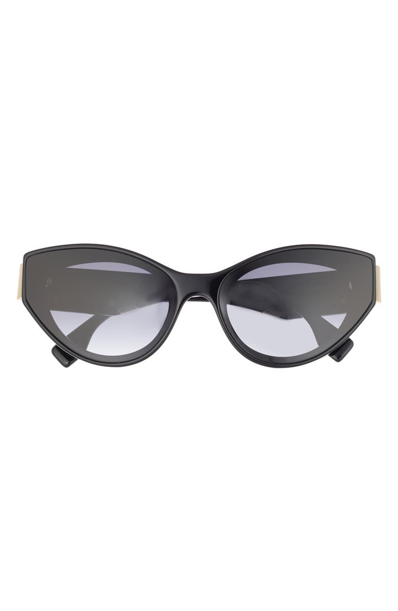 Fendi First 62mm Cat Eye Sunglasses, Main, color, Shiny Black / Gradient Blue