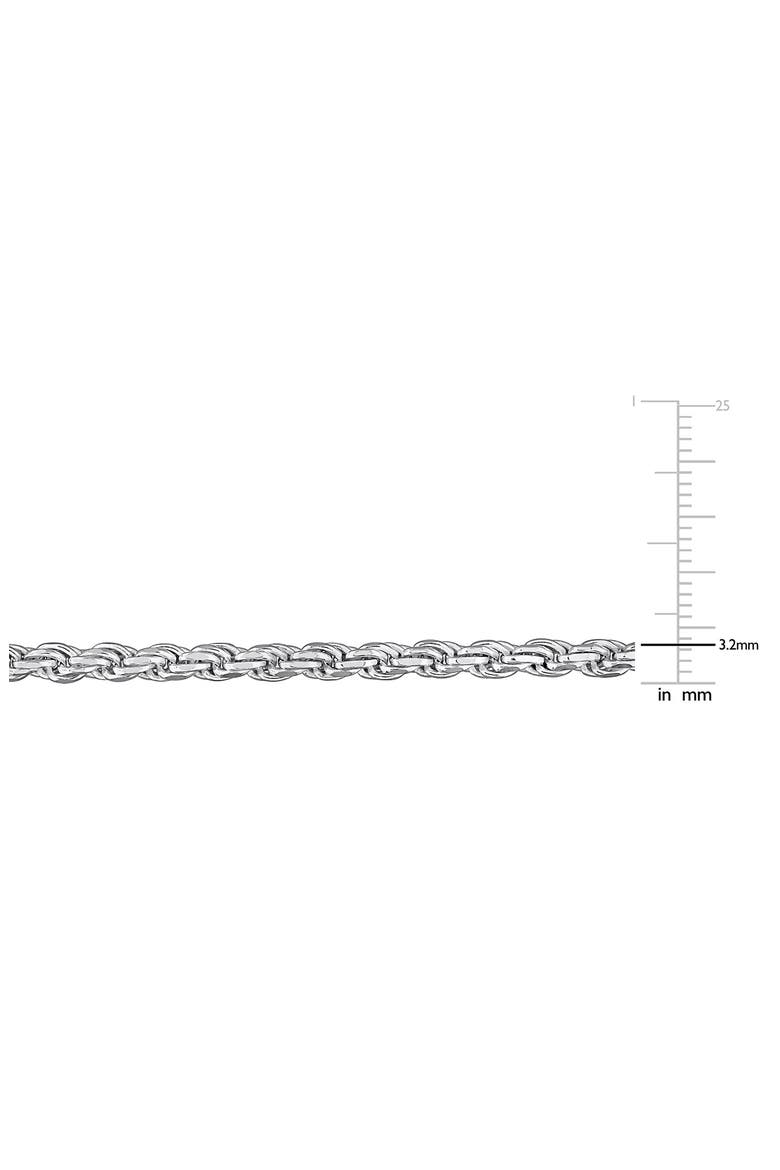 Diamond Cut Rope Chain Bracelet, 3.1mm, Alternate, color, SILVER