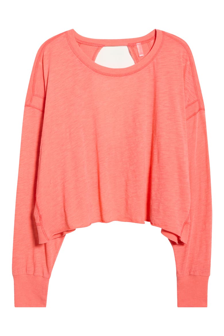 FP Movement My Time Layer Open Back Crop Top, Main, color, NEON CORAL