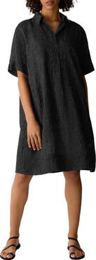 Eileen Fisher Print Elbow Sleeve Shirtdress