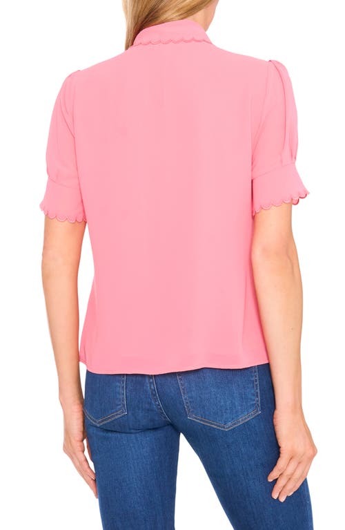 Shop Cece Scallop Trim Button-up Shirt