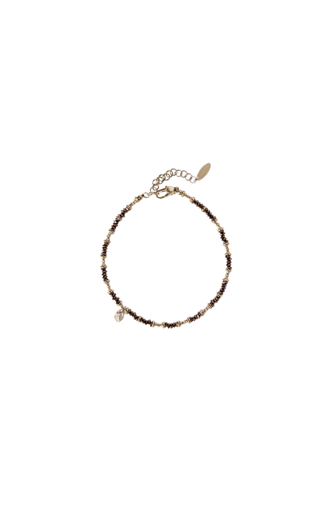 Brown Hematite and Sterling Silver anklet