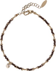 Brunello Cucinelli Brown Hematite and Sterling Silver anklet