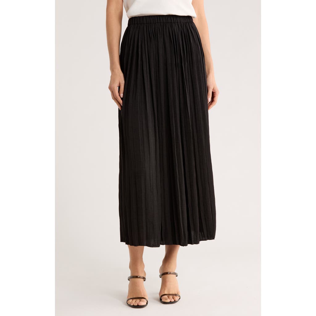 Elie Elie Tahari Pleated A-lined Midi Skirt In Black