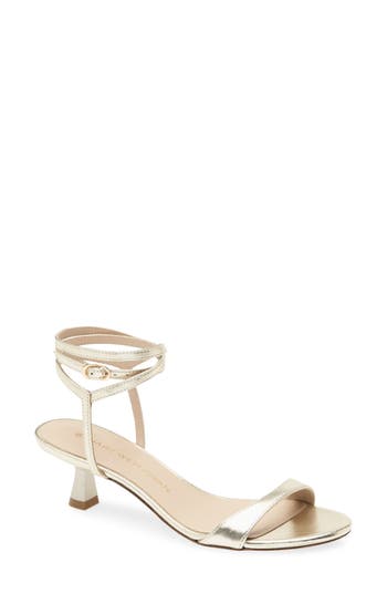 Stuart Weitzman Nudist Wrap Sandal In Gold