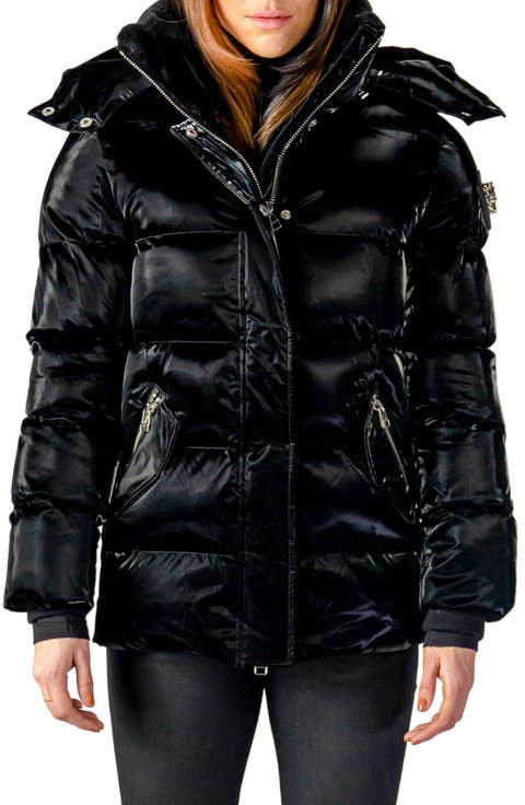 Bumnester Water Resistant Faux Fur Lined Hooded Quilted Puffer Jacket