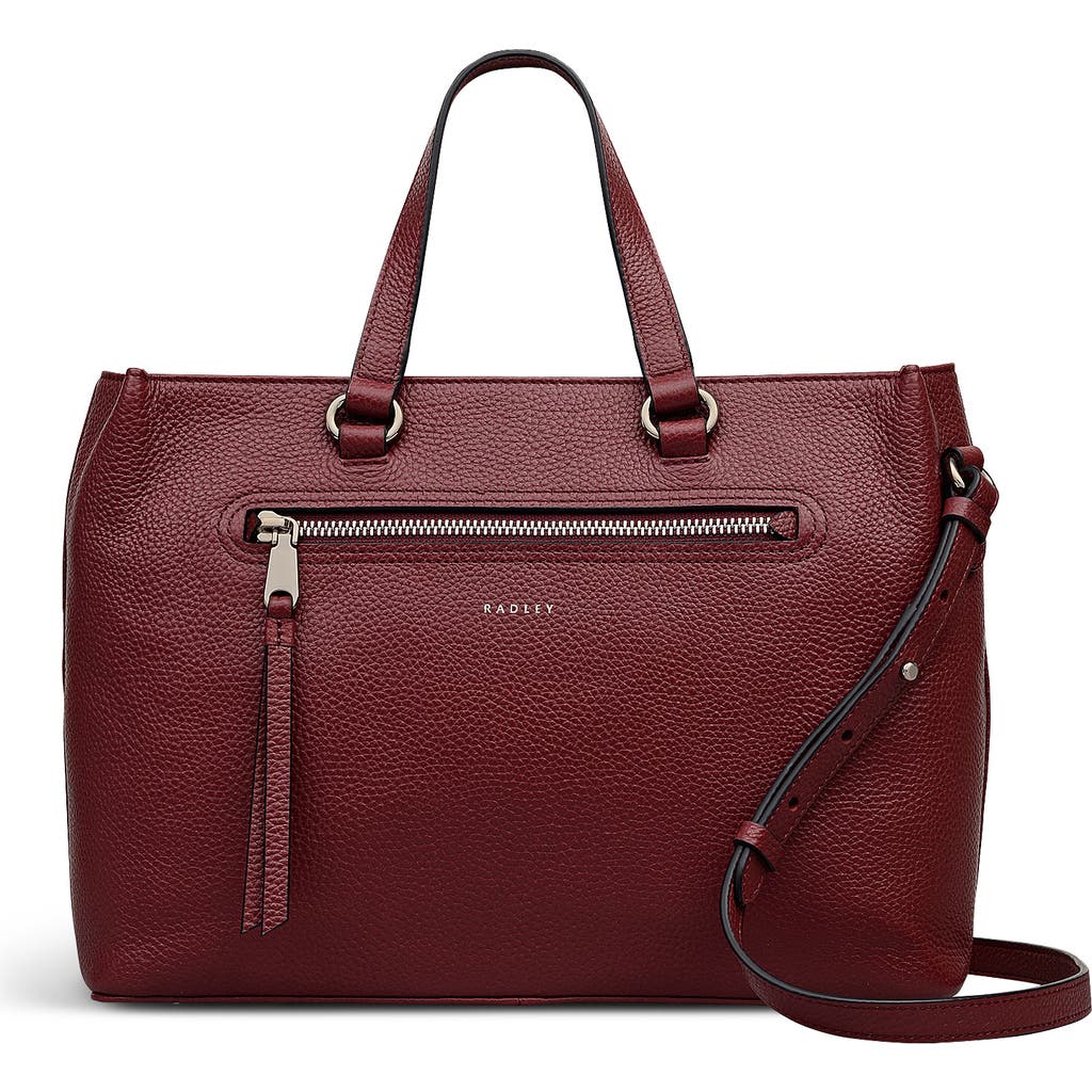 Radley Pickwick Medium Ziptop Satchel Bag In Burgundy