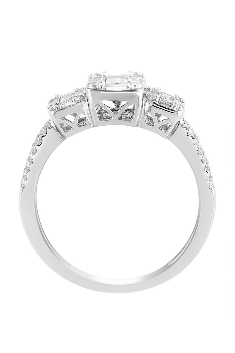 14K White Gold Diamond Three-Stone Ring, Alternate, color, 14K Gold