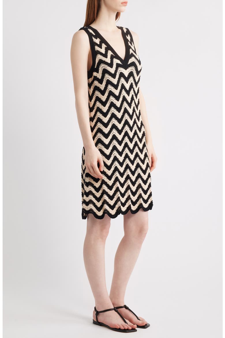 Lauren Chevron Cotton Minidress, Alternate, color, SAND DOLLAR MULTI