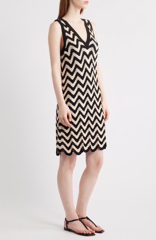 525 Lauren Chevron Cotton Minidress In Sand Dollar Multi
