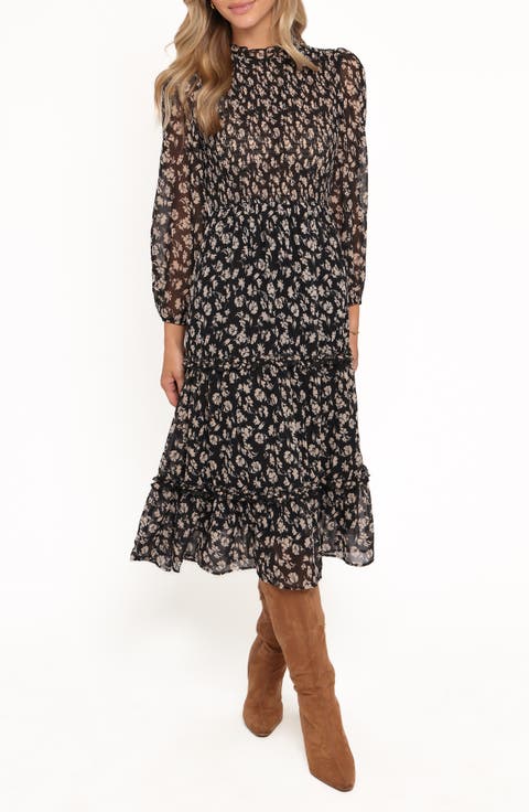 Edwina Floral Print Long Sleeve Dress