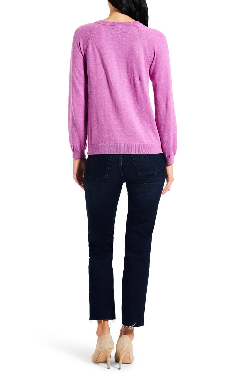NIC+ZOE Here & There Cotton Blend Sweater, Alternate, color, Vivid Magenta