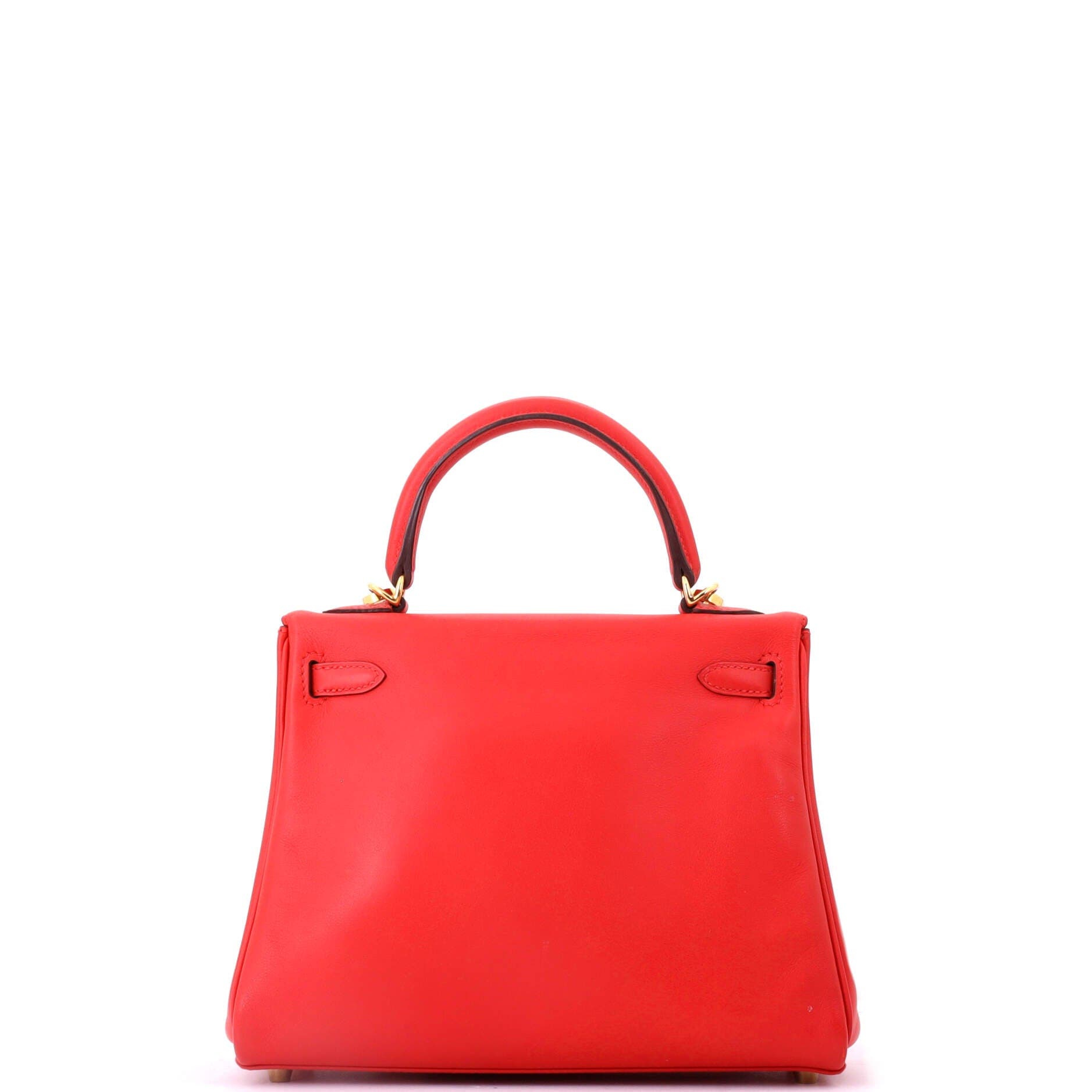 Pre-Owned Hermes Kelly Handbag Red Swift with Gold Hardware 25, Alternate, color, Rouge Tomate