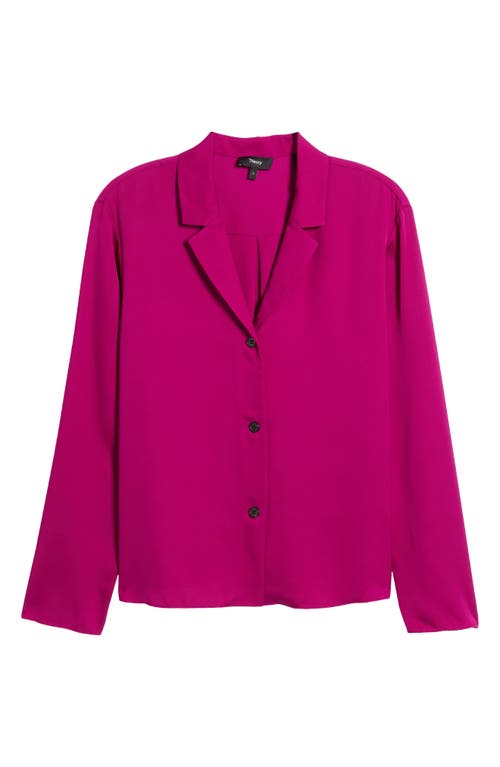 Theory Silk Button Up Blouse