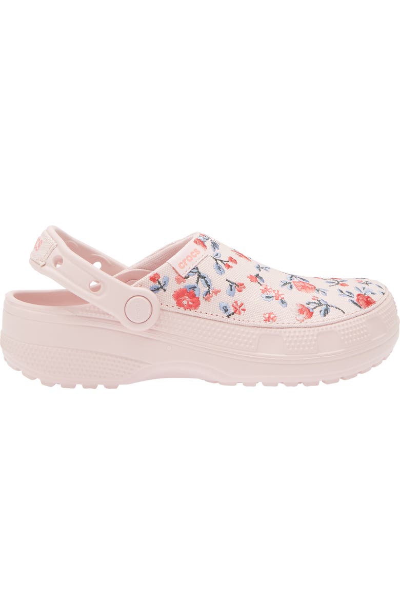 CROCS Gender Inclusive Classic Crafted Floral Clog, Alternate, color, Cotton Candy