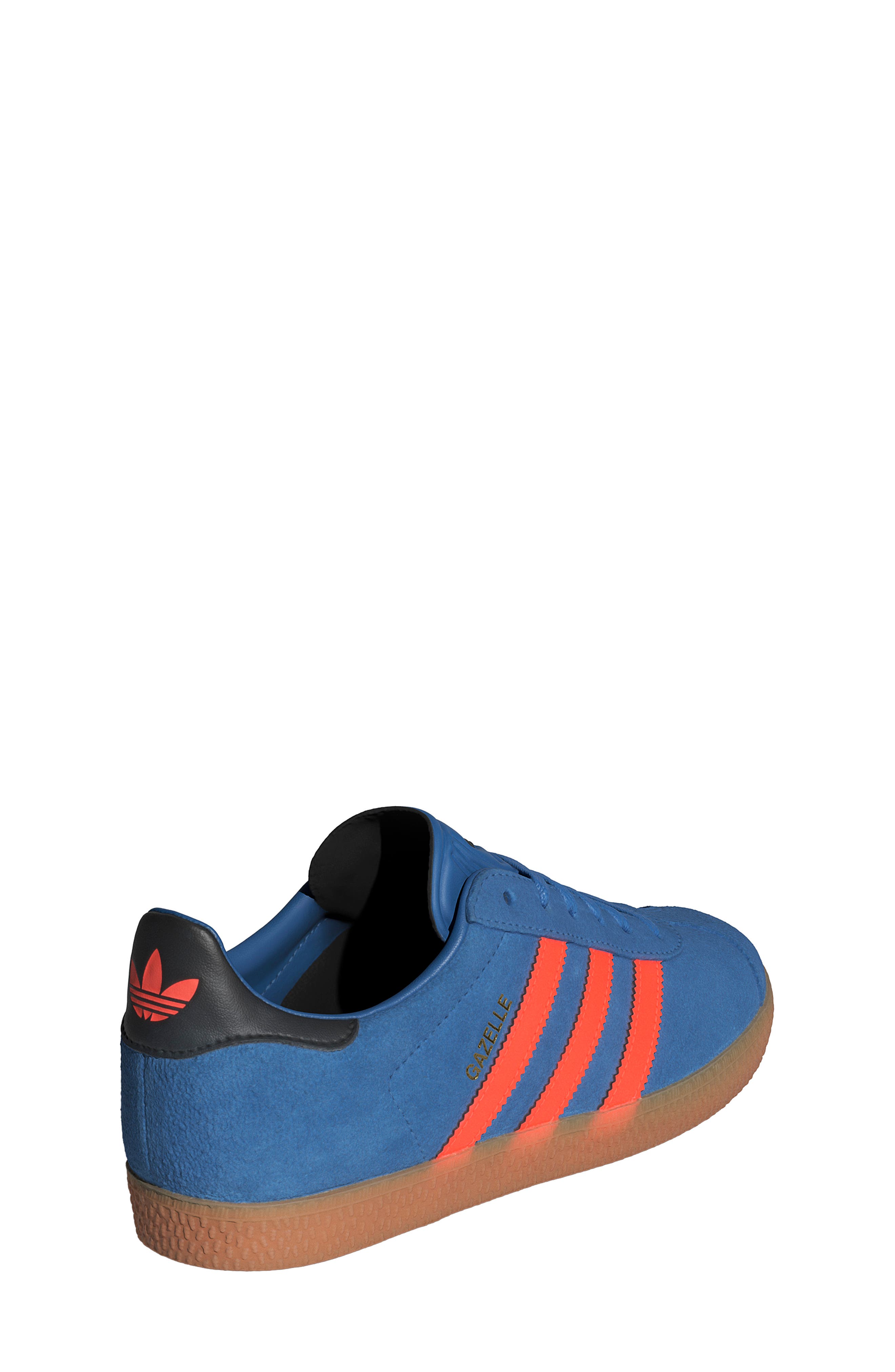 adidas Kids' Gazelle Low Top Sneaker, Alternate, color, Blue/ Orange/ Black