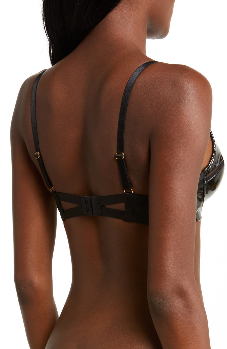 Hunkemöller Seductress Faux Patent Leather Underwire Bra, Alternate, color,