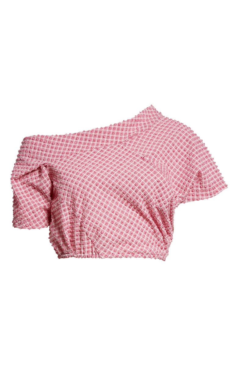 Rachel Comey Pout Gingham One Shoulder Crop Top, Alternate, color, 