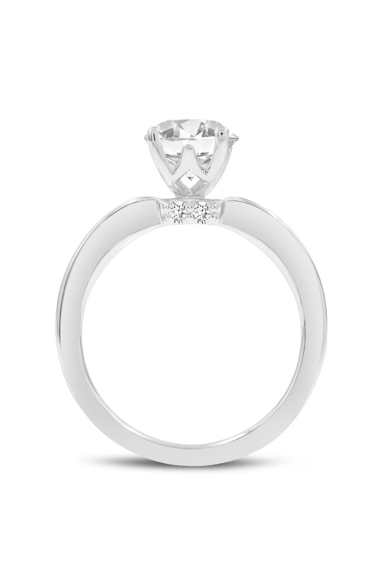 LuvMyJewelry Livia 14K White Gold Oval Lab Grown Diamond Hidden Halo Engagement Ring - 2.25 Ct, Alternate, color, 14K White Gold