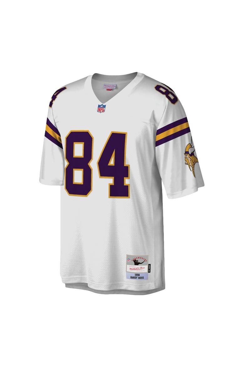 Men's Mitchell & Ness Randy Moss White Minnesota Vikings Legacy Replica Jersey, Alternate, color, White