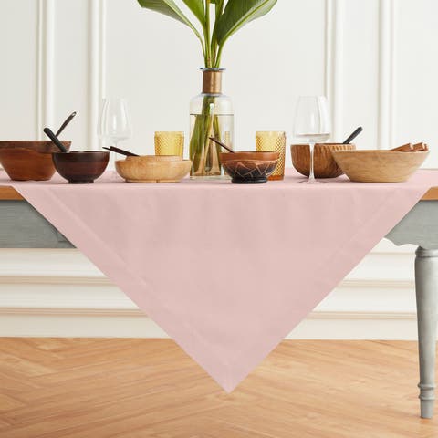 Cotton Linen Table Throw - Dru, 52" x 52", 52" x 52"