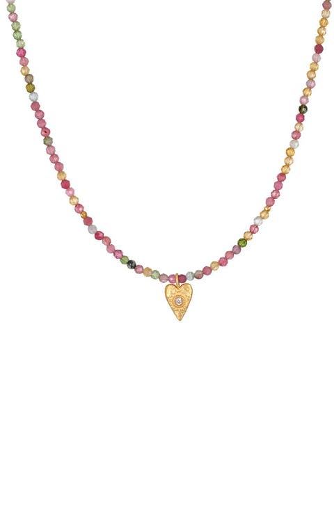 Aligned with Love Pink Tourmaline Heart Choker Necklace