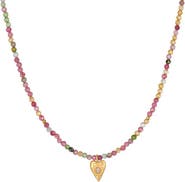 Satya Jewelry Aligned with Love Pink Tourmaline Heart Choker Necklace