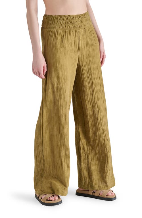 Steve Madden Cotton Gauze Wide Leg Pants In Orange
