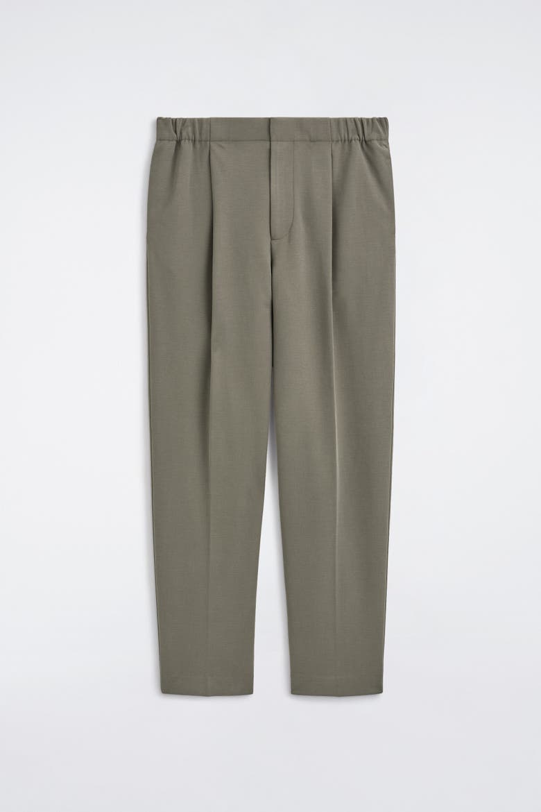Bonded-Twill Regular-Fit Straight-Leg Pants, Alternate, color, GRAY-GREEN
