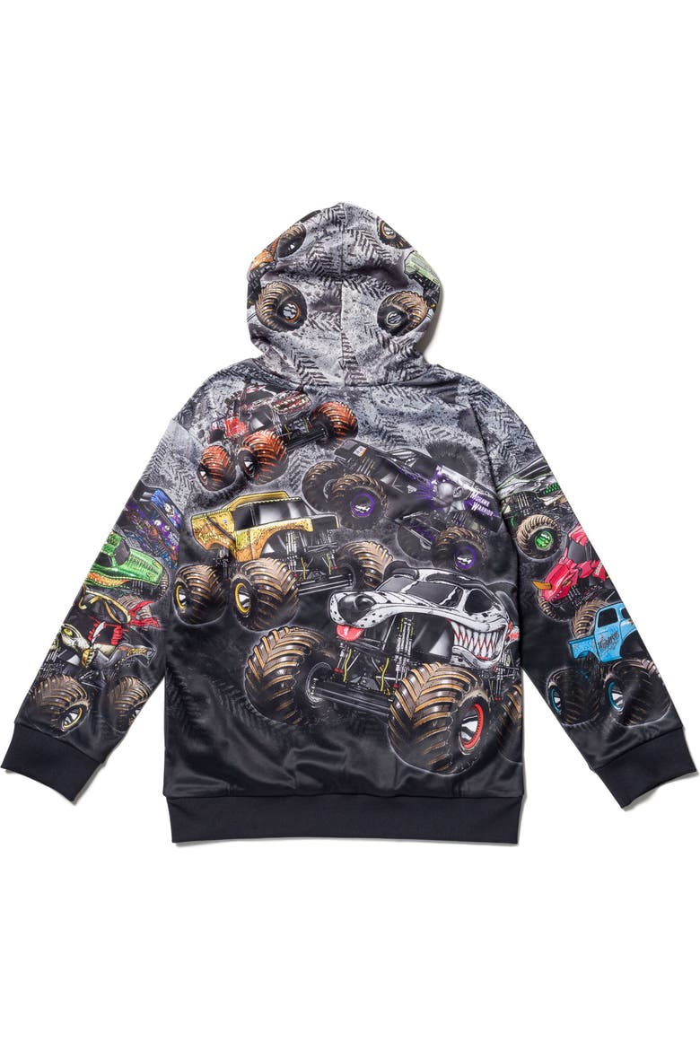 Sublimated Fleece Hooded Sweatshirt, Alternate, color, Charcoal Grey