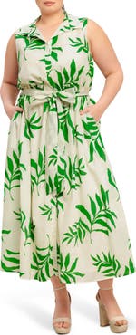 FLYING TOMATO Tie Waist Shirtdress